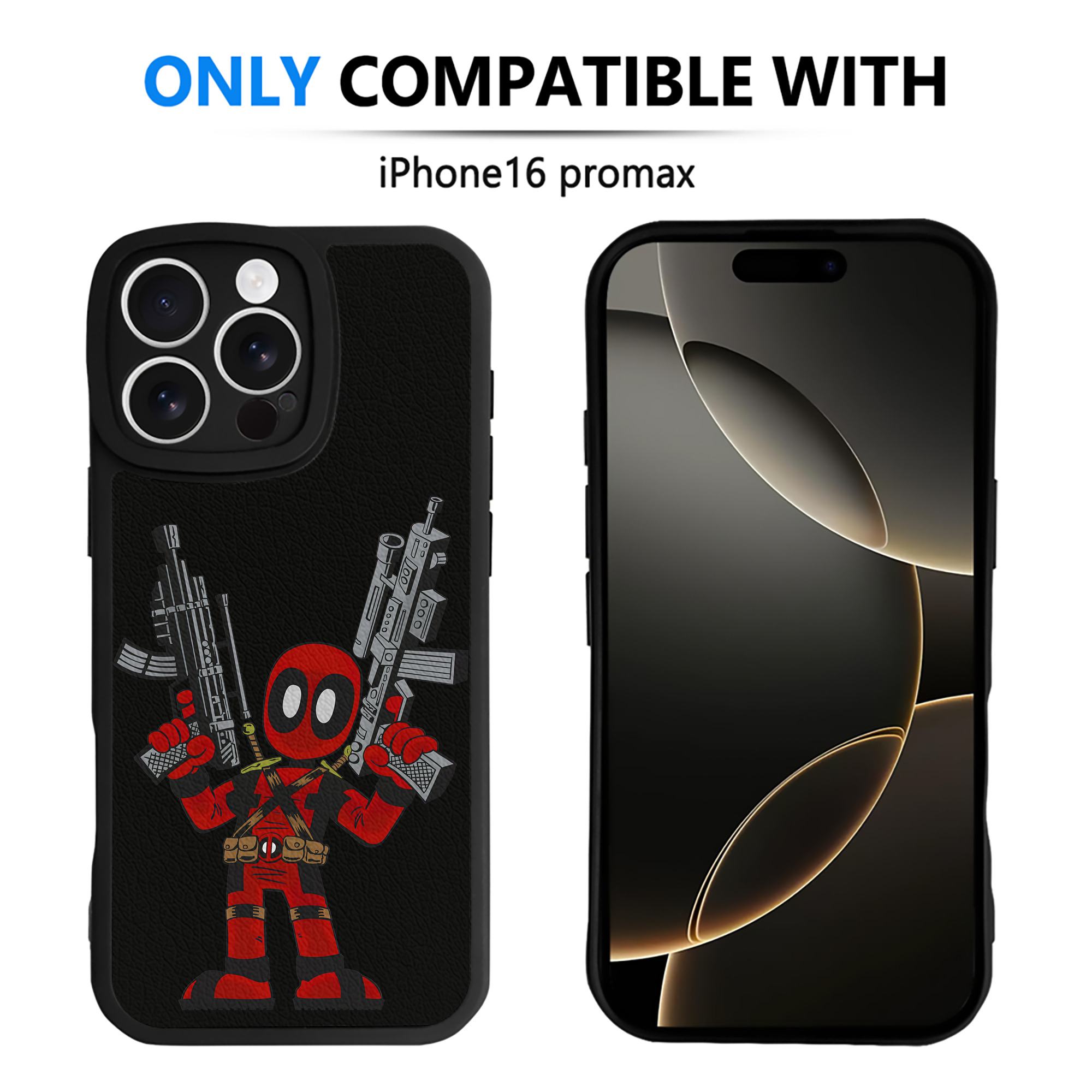 （画像用） Deadpool デッドプール 【iPhone 16シリーズ対応】シリコンスマホケース（レザー調） 材質：シリコン
